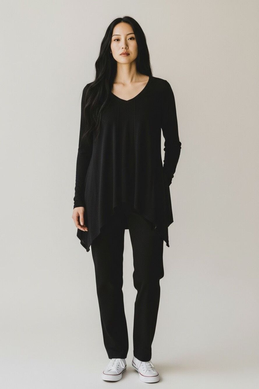 Cut Loose Asymmetrical Long Sleeve Black Sz XS Top